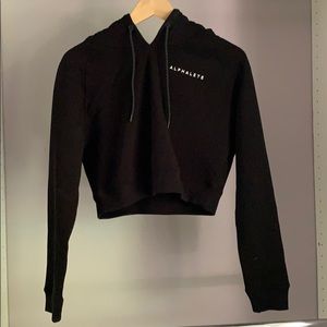 Black cropped alphalete hoodie